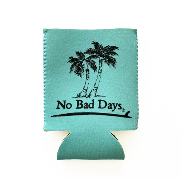 NO BAD DAYS ® Can Cooler Cozie Beverage Holder Neoprene Drink Sleeve Color:AquaPalms