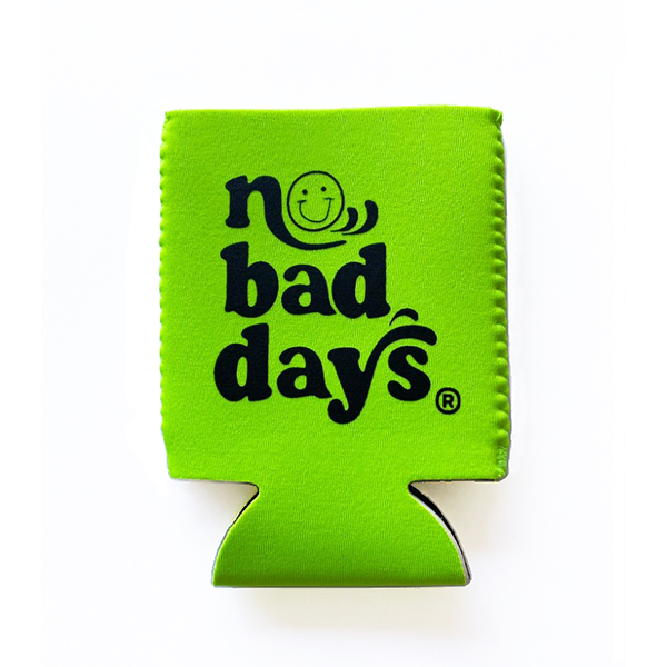 NO BAD DAYS ® Can Cooler Cozie Beverage Holder Neoprene Drink Sleeve Color:LimeySmiley